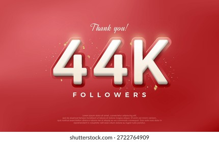 Simple and elegant design for a thank you 44k followers.