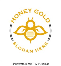 Simple and elegant designs vector honey and bee logo