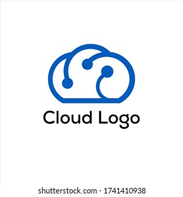 Simple and elegant digital cloud vector logo design