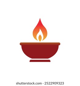 A simple and elegant Diwali diya icon with a glowing flame.