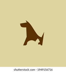 Simple and elegant dog and cat logo