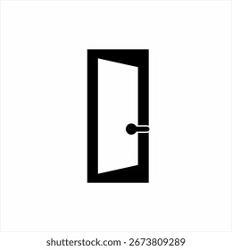 Simples elegante ícone da porta logotipo design.