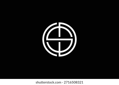 Logotipo simples e elegante da letra DSC em forma de círculo no fundo preto