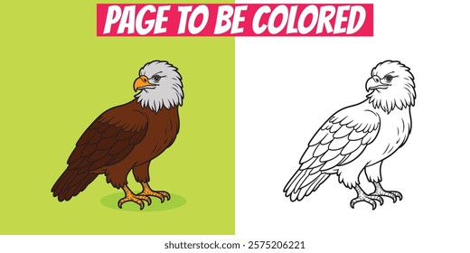 Simple and elegant eagle coloring page with hand-drawn outlines. Perfect for kids, educational projects, and printable creative activities.