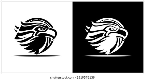 Vetor de logotipo de cabeça de águia simples e elegante