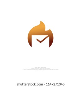 Simple and elegant envelope logo for branding identity. Vector image.