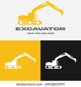logotipo de excavadora simple y elegante