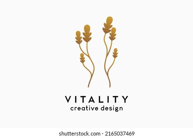 Simple and elegant feminine logo for beauty business, hand drawn leaf icon human body shape