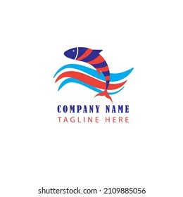 logotipo de pescado sencillo y elegante para la empresa