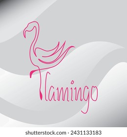 Simple and elegant flamingo animal vector shape