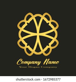   Logotipos de diseño floral sencillos y elegantes.  Con aislamiento de fondo negro. 