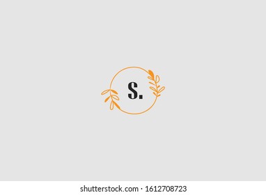 Simple Elegant Floral Initial Letter Type S Logo Sign Symbol Icon. Vector Illustration
