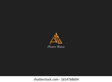Simple elegant floral initial letter type A logo sign symbol icon. vector illustration