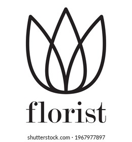 simple and elegant florist logo. for florist brands and logos. a simple lineart vekctor design.