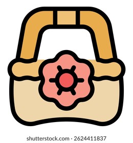 Simples e elegante cesta de flores comemorando a primavera, perfeito para piqueniques e atividades ao ar livre