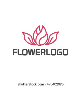 Simple elegant flower logo