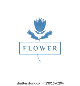 Simple and elegant flower logo design