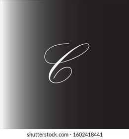 the simple elegant font of letter C with black background