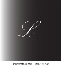 the simple elegant font of letter L with black background