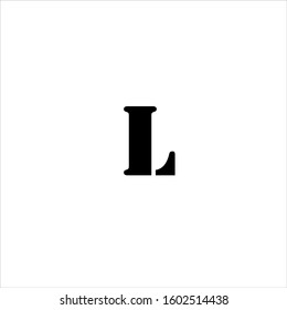 the simple elegant font of letter L with white background