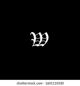 the simple elegant font of letter W 
with black background