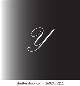 the simple elegant font of letter y with black background