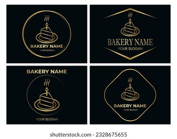 Ilustración vectorial de cuatro logotipos de diseño simple y elegante 