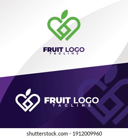 simple and elegant fruit vector logo