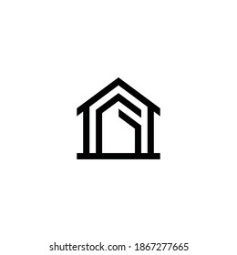 Sencillo y elegante logotipo de la línea de anagrama geométrica. Adecuado para el hogar, 