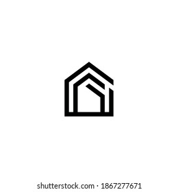 Sencillo y elegante logotipo de la línea de anagrama geométrica. Adecuado para el hogar, 