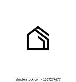 Simple elegant geometric anagram line logo. Suitable for home, 