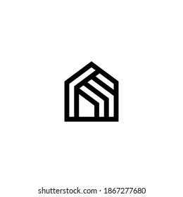 Einfaches Logo der geometrischen Anagrammlinie. Geeignet für zu Hause, 