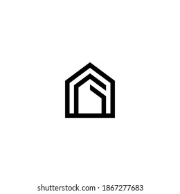 Sencillo y elegante logotipo de la línea de anagrama geométrica. Adecuado para el hogar, 