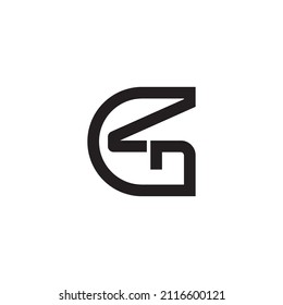 Einfaches und elegantes geometrisches Logo für ZG GZ-Namensinitiativen, schwarzer Hintergrund, eine Vektordesign-Vorlage