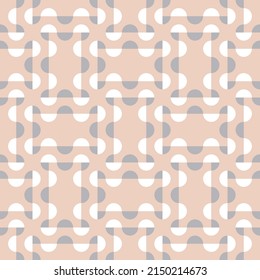 Simple and elegant geometric shapes will decorate any surface or thing and make it attractive. Rounded seamless pattern for prints, textile, web, advertising and any design projects.