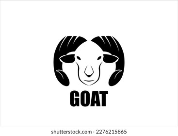 simple and elegant goat logo white color