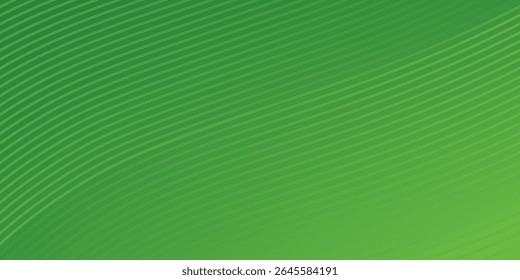 Simple and elegant gradient colored green background with artistic curvy lines. Suitable for backdrop, text placeholder, cover, wallpaper, and backdrop.