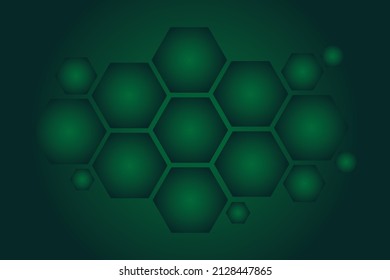 Simple And Elegant Green Honeycomb Background.