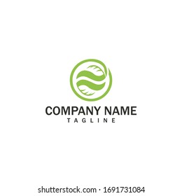 Simple & Elegant Green Icon Health Leaf Symbol Logo Template