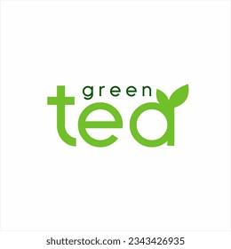 Einfache elegante " Green Tea " Logo Design mit Blatt Illustration auf Buchstabe A.