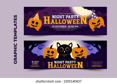 Plantilla de diseño gráfico de Halloween simple y elegante que es fácil de personalizar