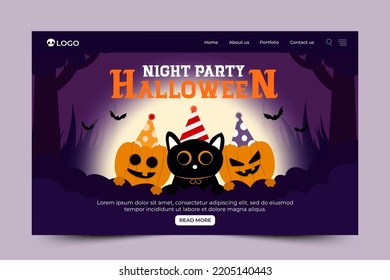 Plantilla de diseño gráfico de Halloween simple y elegante que es fácil de personalizar