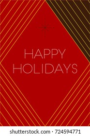 Simple and elegant Happy Holidays card design. Merry Christmas and a New Year background.