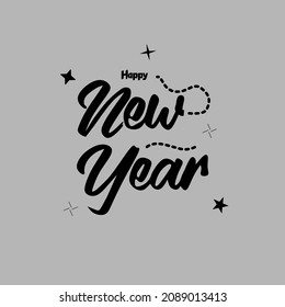 Simple but elegant Happy New Year typography illustration vector design, great for greeting cards, covers and templates