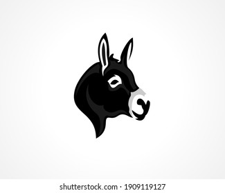 Simple elegant head donkey, horse icon, logo, symbol design inspiration