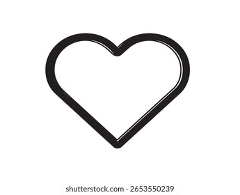 Icono lleno elegante simple del corazón en diseño limpio