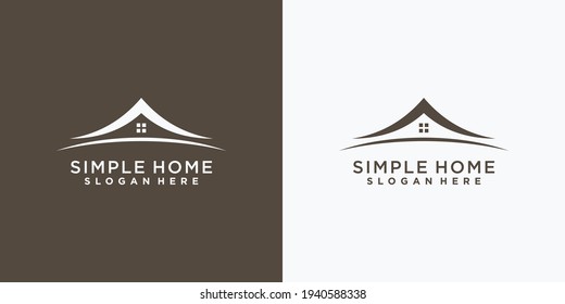 Plantilla de diseño de logotipo casero simple y elegante con concepto creativo. Diseño de logotipo para inspiración, ilustración