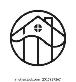 
Logotipo doméstico simples e elegante em forma redonda