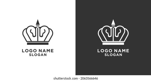 simple elegant horse crown vector logo