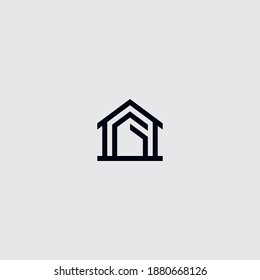 Simple elegant house, home logo design with letter G inside it.